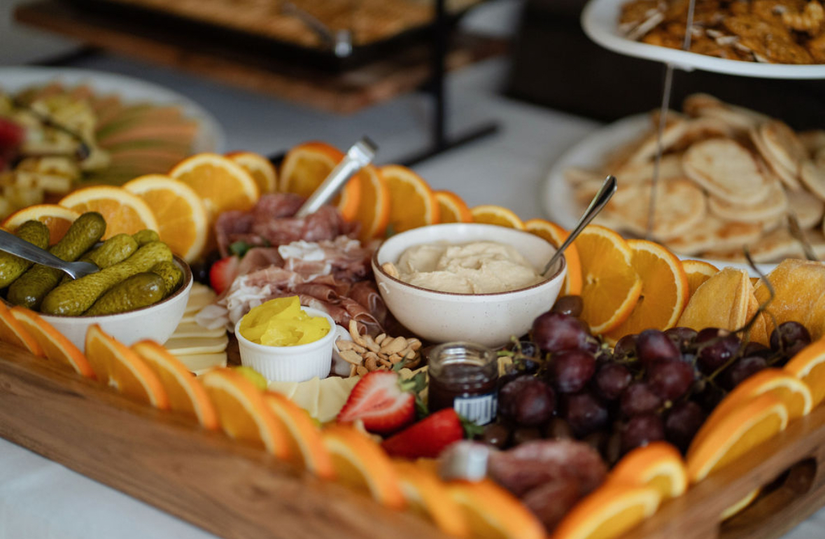 Charcuterie board at a corporate and social event styled by Keely + Co.
