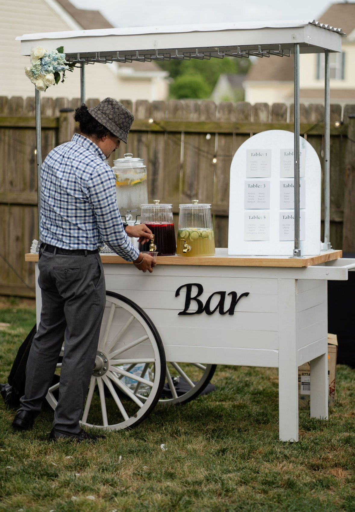 Lemonade bar at a celebration styled by Keely + Co.